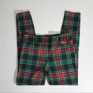 Green and Red Plaid Pants